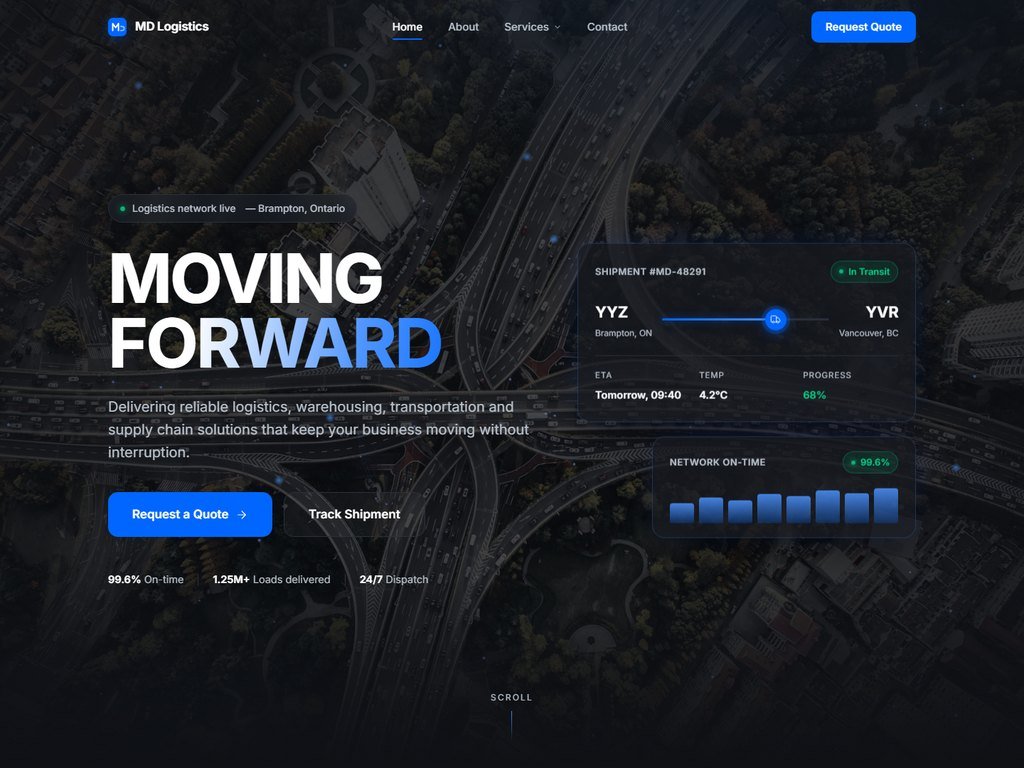 MD Logistics website