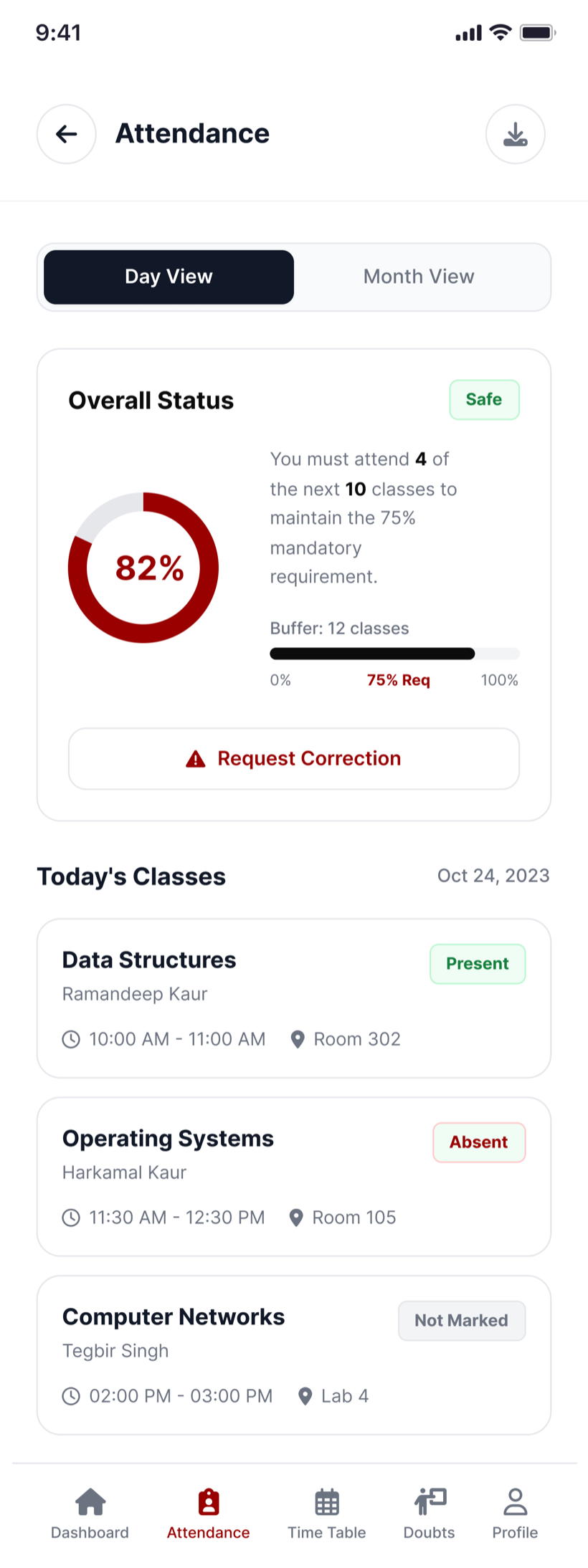 Attendance — the buffer maths made explicit: how many classes you can miss and stay safe