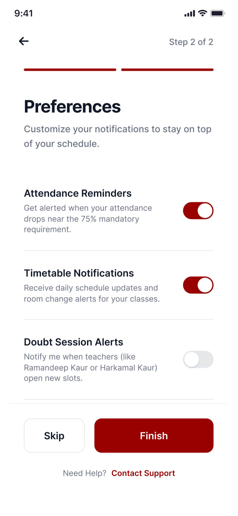 Preferences — opt into the alerts that actually matter to you